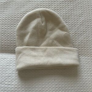 Plain white beanie